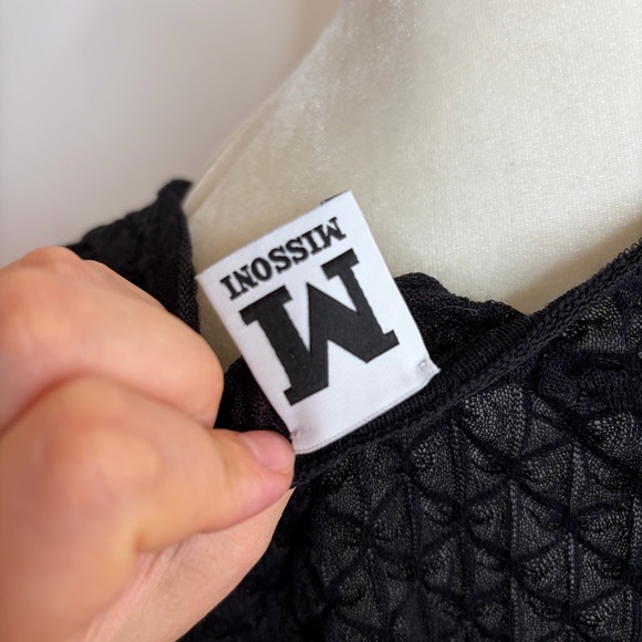 Missoni Black Textured Sheer Midi Dress - Picture 7 of 10